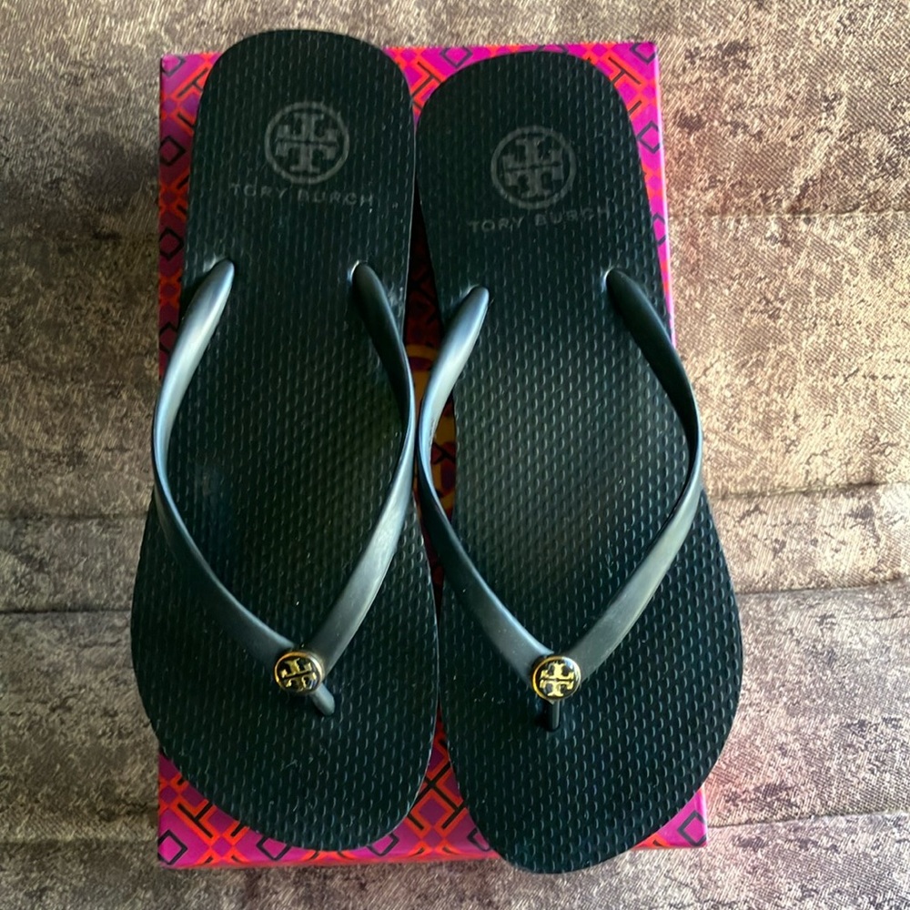 Tory Burch Black Flip Flops